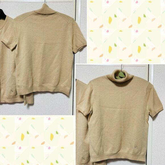 Burberry London Beige Wool Knit Cardigan & Turtleneck Sweater Set - Size 2 - Picture 8 of 8